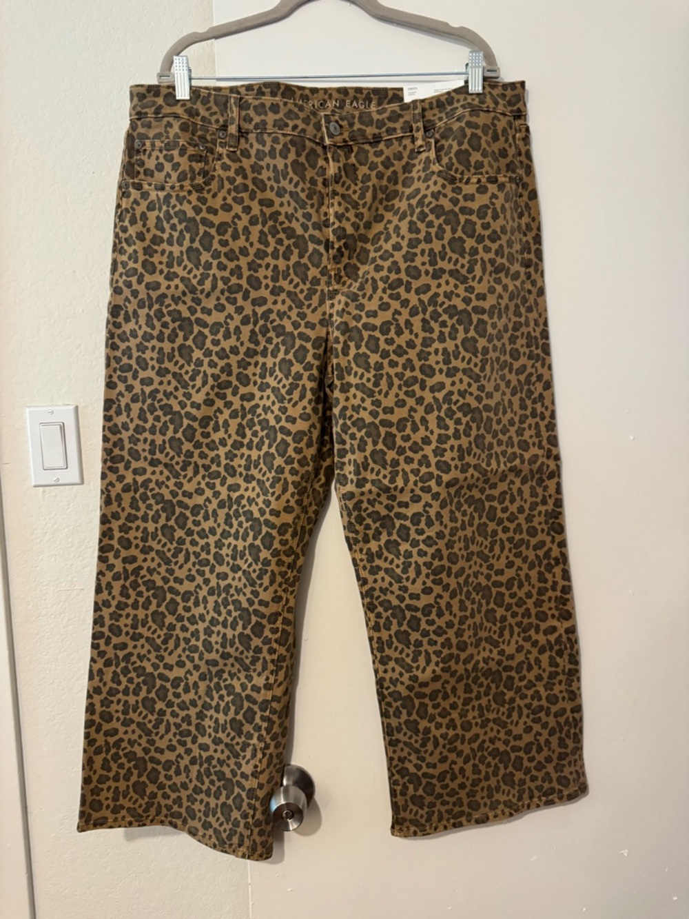 American Eagle Outfitters Tan and Black Leopard Stretch Jeans